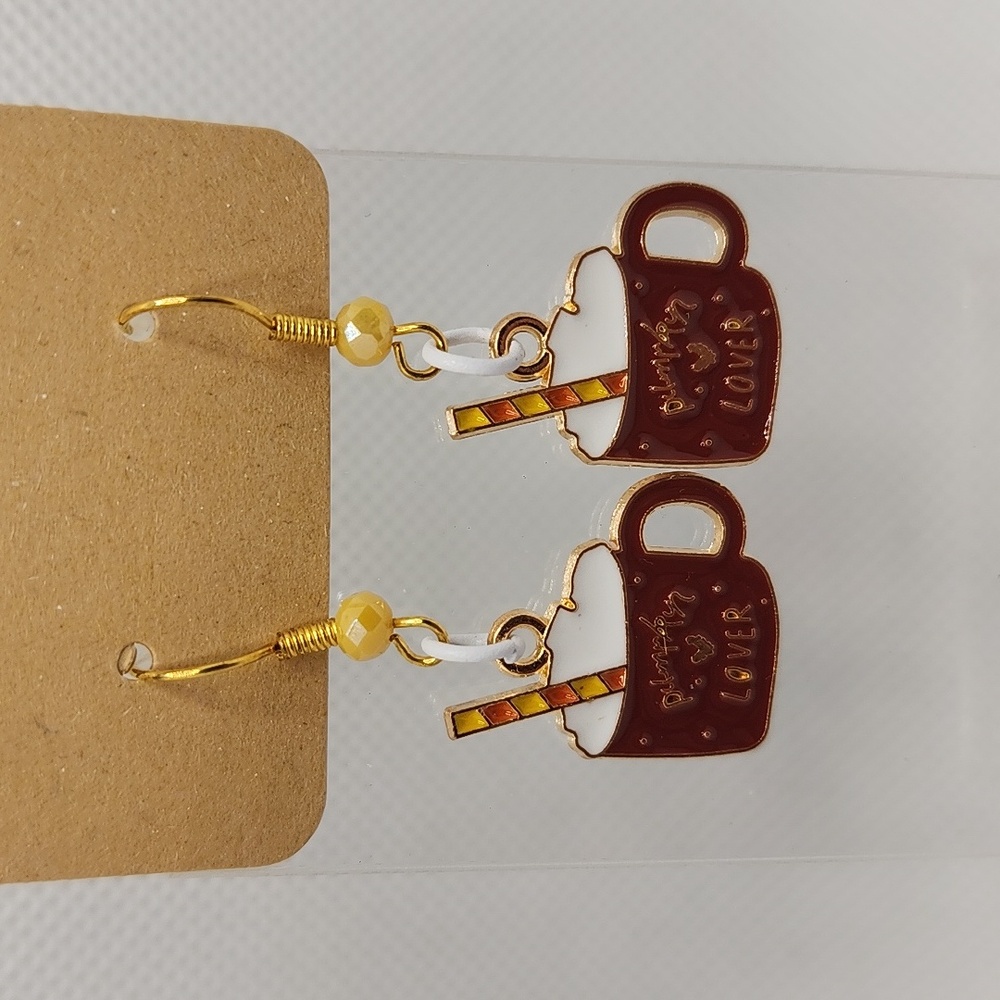 Pumpkin Coffee Earrings